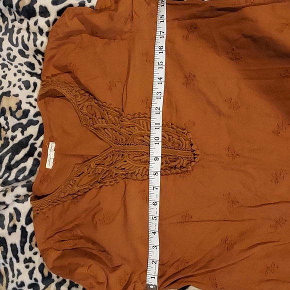 brown embroidered tunic M - Picture 3 of 7
